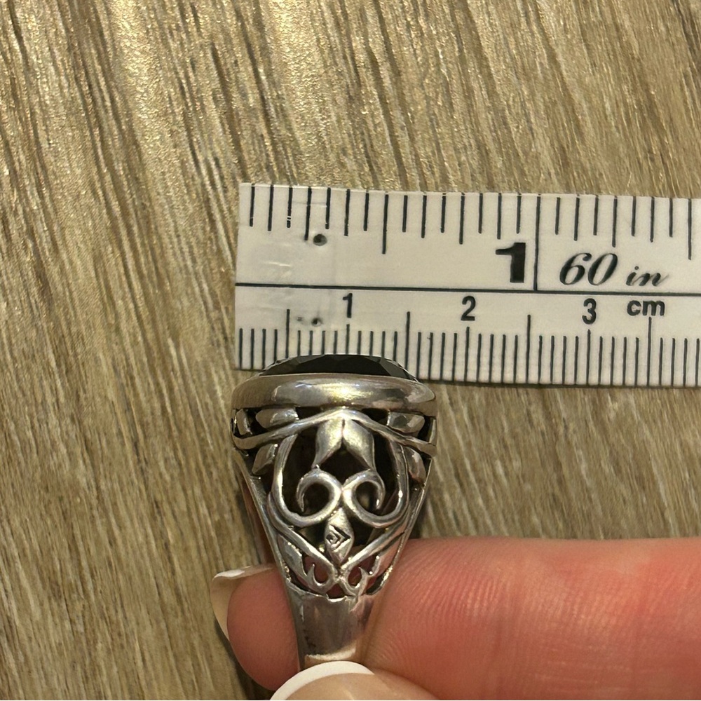 Silpada Ring Size 7 Black Oval Chalcedony Gemstone 925 Sterling Silver Indonesia - Picture 12 of 14